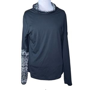 S2Sportswear Black & White Hoodie with Abstract Print XL NWT